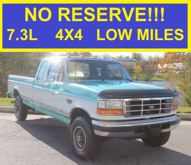 NO RESERVE 1994 FORD F250 7.3L DIESEL 4X4 EX F150 F250 F350 CUMMINS DURAMAX 95 1994 Ford F-250 XLT Standard Cab Pickup 2-Door
