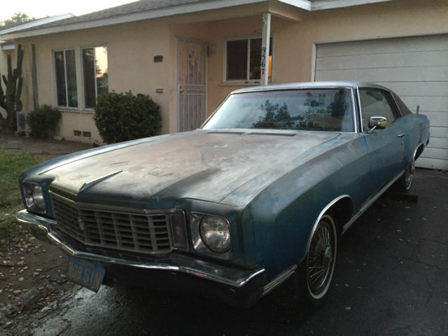 No Reserve! Garage Find! 1 Owner California Car! 1972 Chevrolet Monte Carlo 1972 Chevrolet Monte Carlo