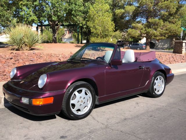 NO RESERVE PORSCHE 911 CABRIOLET RARE COLOR AMETHYST METALLIC WHITE INTERIOR 1991 Porsche 911 CARRERA
