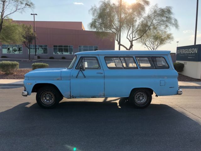 NO RESERVE RARE 1966 GMC SUBURBAN 1/2 TON 115" WHEEL BASE V8 AUTOMATIC RUNS GOOD 1966 GMC Suburban SUBURBAN