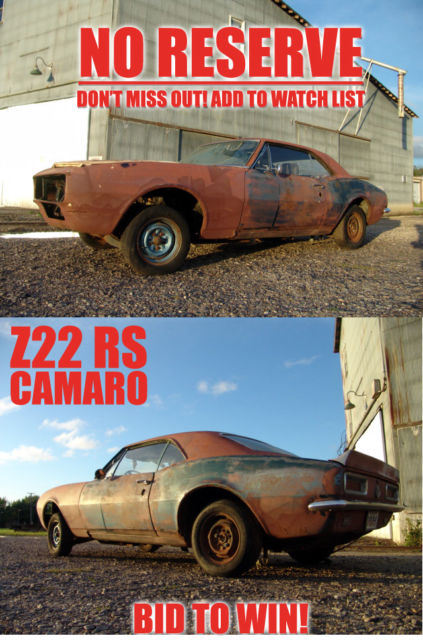 NO RESERVE! Real deal 67 Z22 Rally Sport. 60+ photos. Nicely optioned. MUST SEE! 1967 Chevrolet Camaro See Cowl Tag Break Down