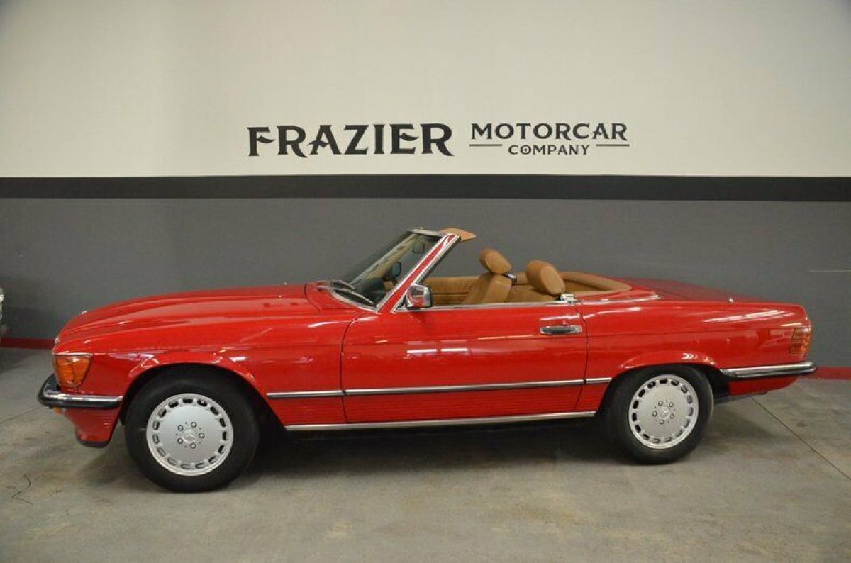 NOT MUCH CUTER THAN This RARE EURO 300 SL ROADSTER RED/PAL 57166 miles 1985 Mercedes-Benz 300 SL