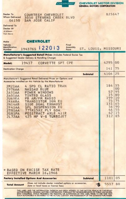 1966 Chevrolet Corvette 427/425 - photo 8