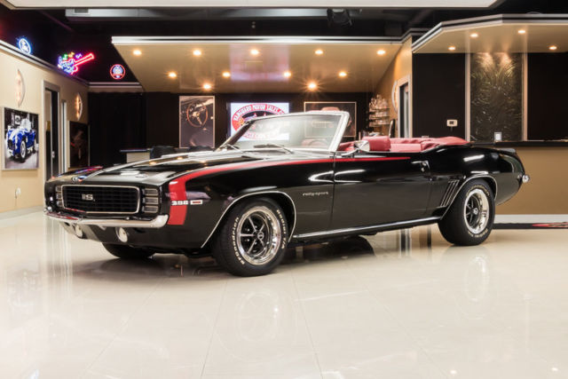 Nut & Bolt Restored! GM 396ci V8, Muncie M21 4-Speed, PS, PB, Disc, Tuxedo Black 1969 Chevrolet Camaro Convertible
