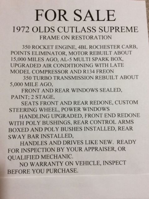 1972 Oldsmobile Cutlass Supreme - photo 8