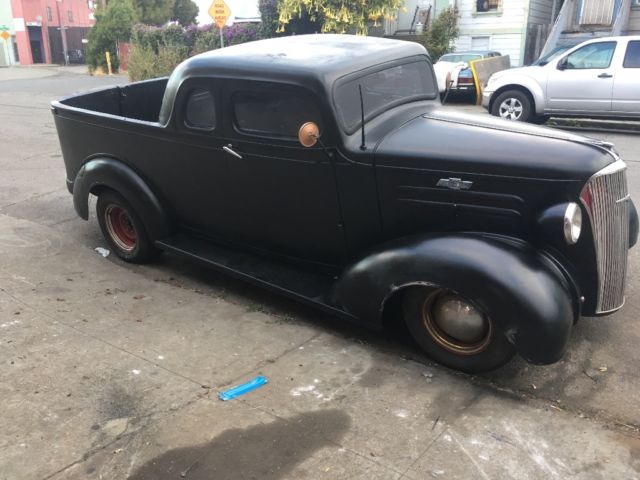 One of a kind 1937 Chevy extra cab truck LOW RESERVE 1937 Chevrolet Custom built pick up with xtra cab Black & chrome