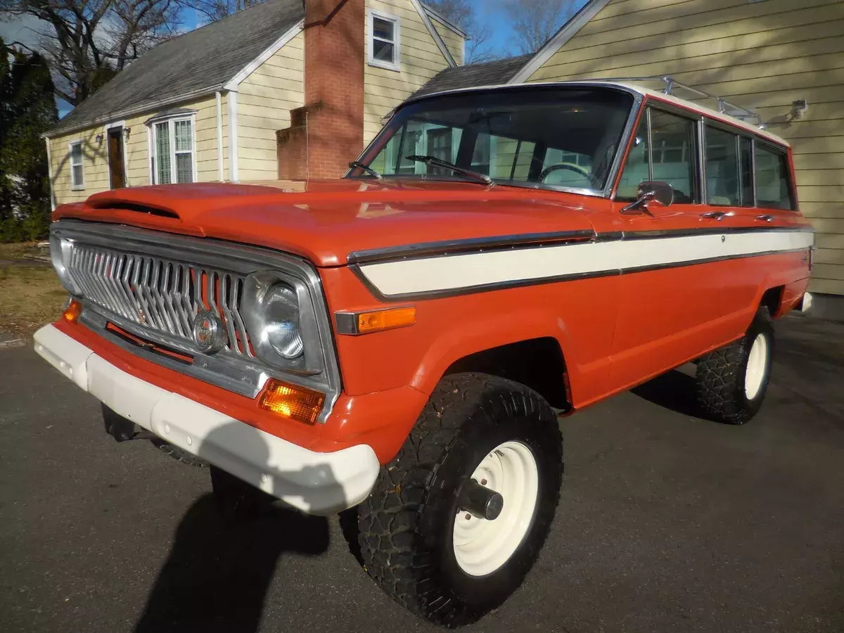 One of a Kind FSJ Restored Omaha Orange with Custom interior and Lift Kit 1976 Jeep Wagoneer