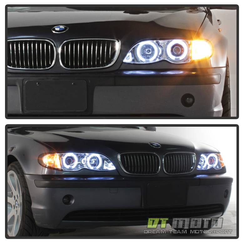 2002 2003 2004 2005 BMW E46 4DR Sedan Halo Projector Headlights w/ Corner Lamps