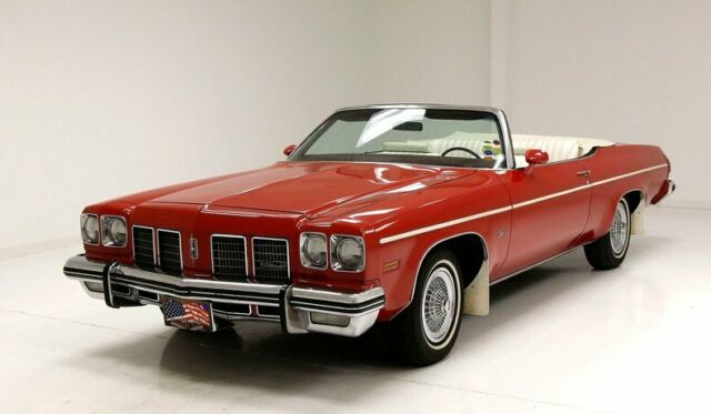 Original 350ci V8 Nice Red Paint Comfy Interior Convertible Top 1975 Oldsmobile Delta 88 Royale