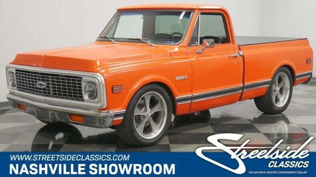 Original paint blueprint 383 stroker motor 700r4 overdrive transmission suspensi 1972 Chevrolet C-10 Cheyenne Restomod