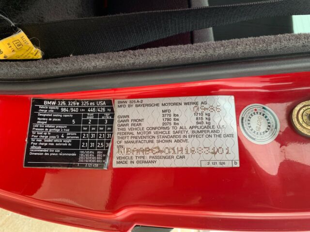 1987 BMW 3-Series Cinnabar Red - photo 5