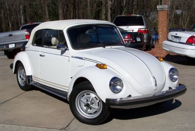 PAMPERED GARAGED FUEL INJ 4 SPEED TRIPLE WHITE QUALITY TURN KEY BUG MUST SEE 1977 Volkswagen Beetle - Classic 1-OWNER CHAMPAGNE EDITION CONVERTIBLE UN-RESTORED