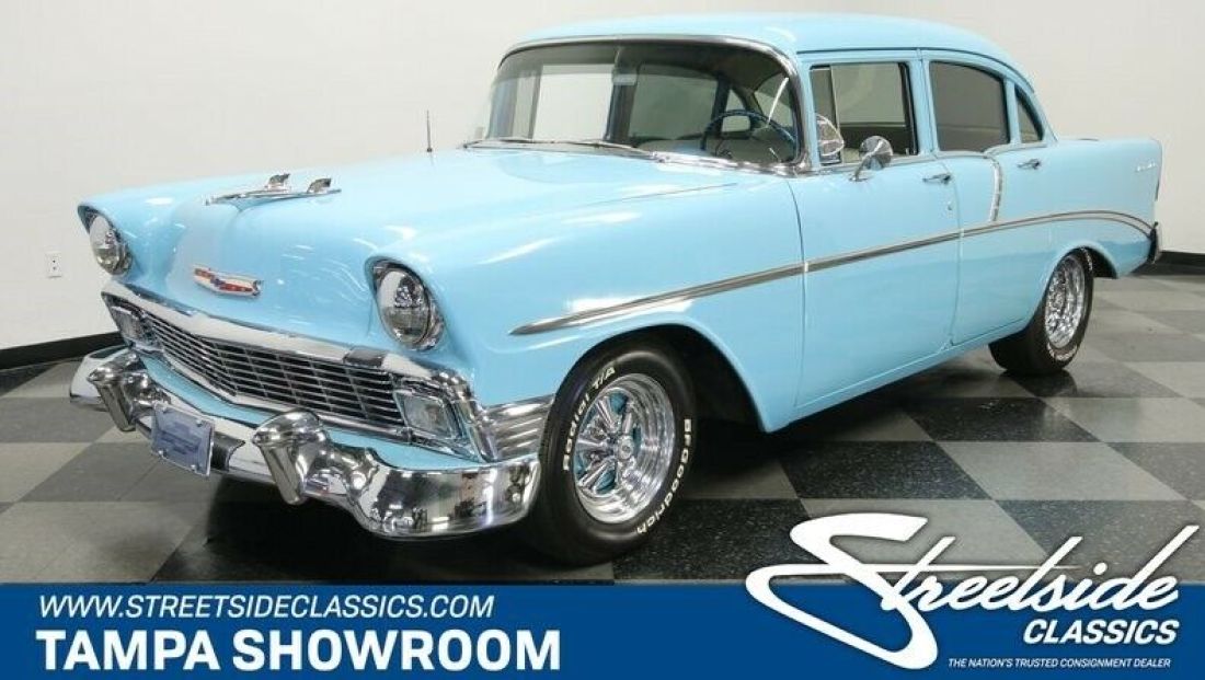 PERIOD CORRECT 283 V8 4 SPEED MANUAL ORIGINAL NASSAU BLUE OVER BLUE CLEAN CAR 1956 Chevrolet Bel Air/150/210