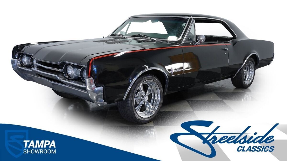 PERIOD CORRECT 330 V8 AUTOMATIC POWER STEERING 17" CRAGARS BLACK OVER BLACK 1967 Oldsmobile Cutlass Holiday Coupe