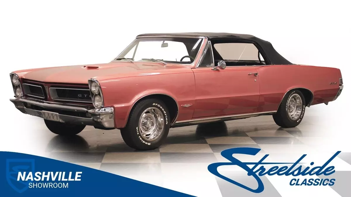PHS docs 389ci V8 automatic Sunfire Red paint 1965 Pontiac GTO Convertible