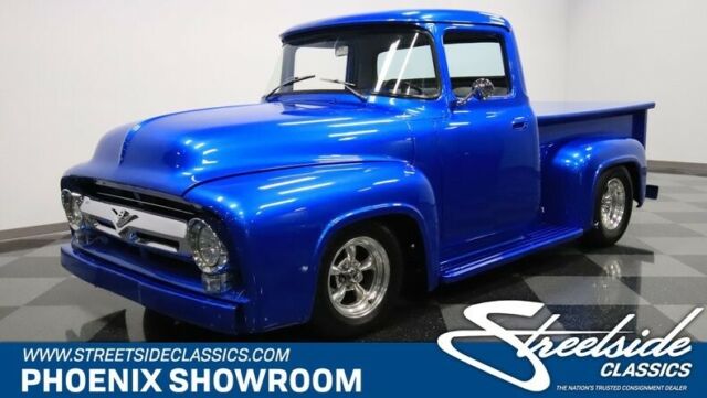 Pickup Blue Classic Vintage Collector AC V8 Auto Upgrade F100 F 100 HEI Edelbroc 1956 Ford F-100 --