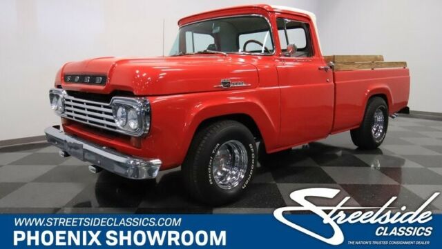 Pickup F100 F 100 Red White Truck Vintage Classic Collector Inline 6 Auto Origin 1959 Ford F-100 --