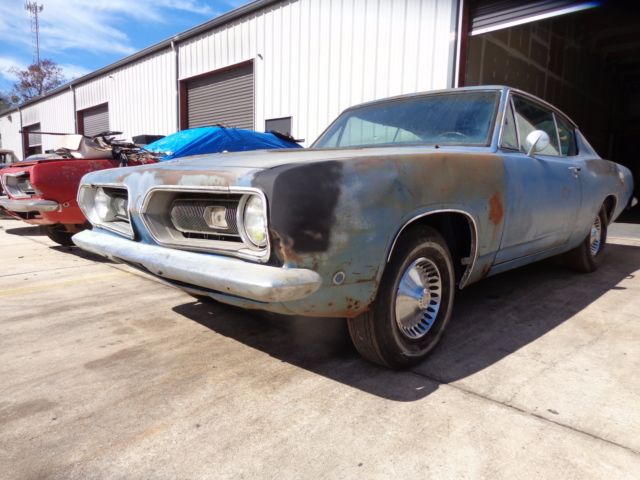 Plymouth Barracuda 1968 Cuda Fastback A/C Barn Find Project Car Mopar 318 V8 1968 Plymouth Barracuda