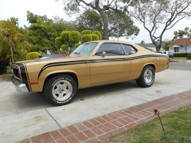 Plymouth Gold Duster Muscle Car 1972 Plymouth Duster