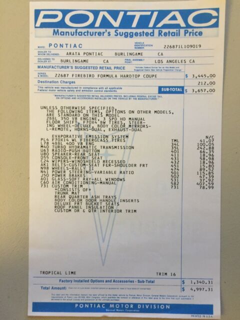 1971 Pontiac Firebird DELUXE - photo 5