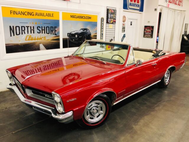 Pontiac Lemans Red with 0 Miles, for sale! 1965 Pontiac Le Mans - CONVERTIBLE - 326 V8 - FACTORY BUCKETS AND CONSO