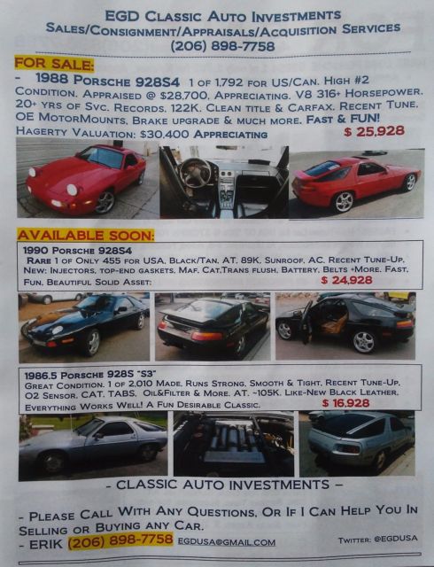 1988 Porsche 928 S4 With GTS Brakes, mirrors, wing - photo 7
