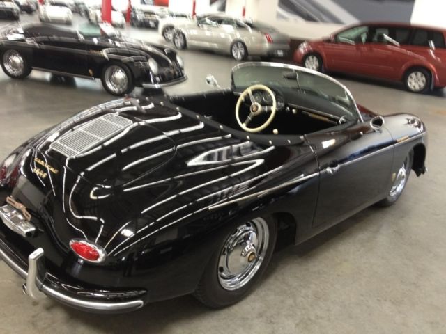 Porsche Speedster Reproduction Black Car, Interior and Conv Top, 4 Spd Low Miles 1957 Porsche 356 Speedster 1600 Reproduction