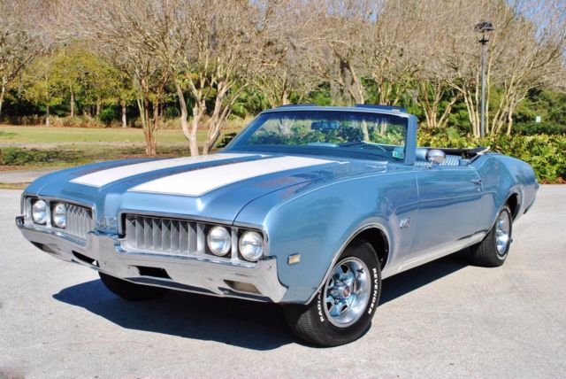 Power Steering Power Front Disc Brakes Power Top 442 Badges 1969 Oldsmobile Cutlass Supreme Convertible 455 V8 Rocket Factory A/C