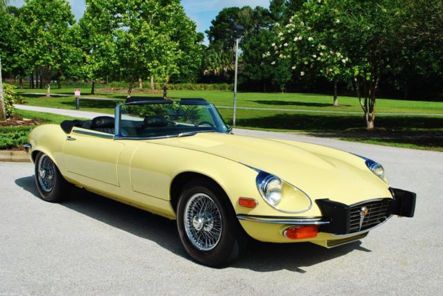 Pristine 1974 Jaguar XKE Convertible V-12 a/c 27,418 miles best to be found wow 1974 Jaguar E-Type XKE Roadster V-12 A/C 27K Miles Sports Car! Rare!