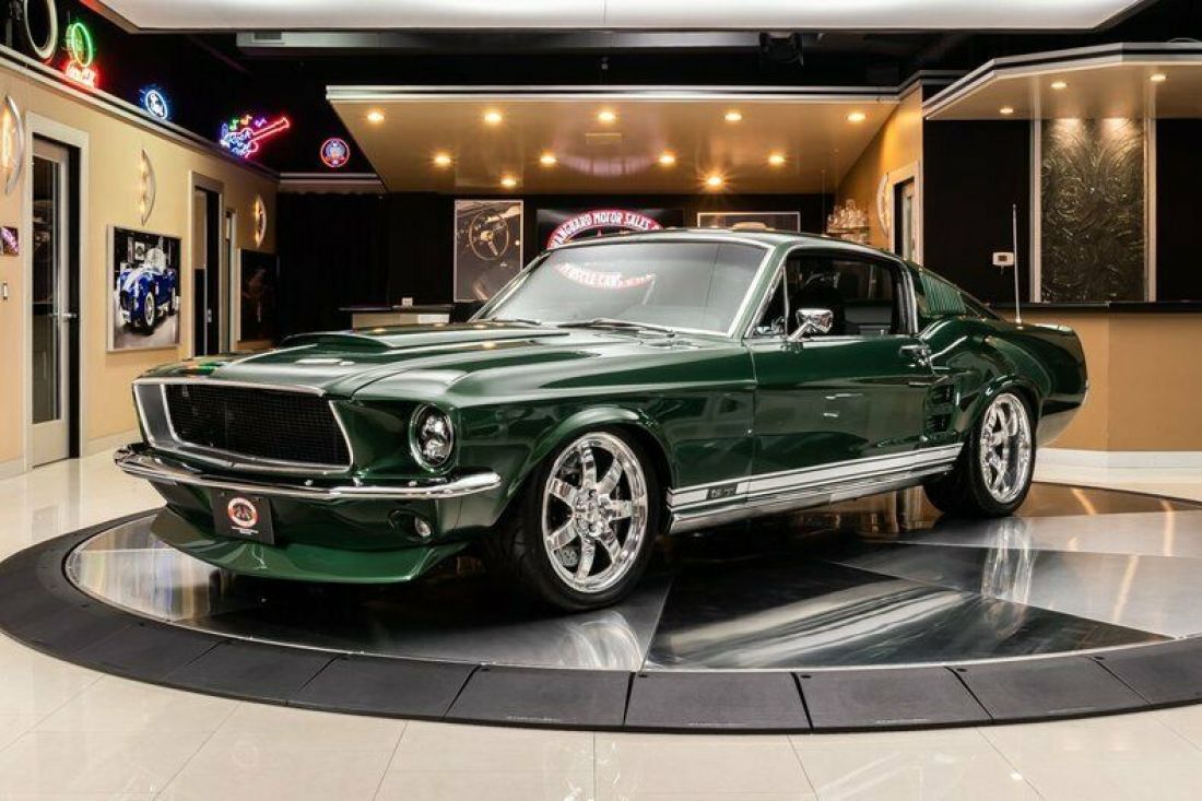 Pro Touring! Roush S/C Coyote 5.0 V8 (637hp) T56 Magnum, Upgraded Chassis, A/C 1967 Ford Mustang Fastback Restomod