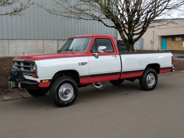 RARE!!! 1 TON SRW 90 DODGE RAM W350 4X4 CUMMINS DIESEL 5SPD 2 OWNER LOW MILES 1990 Dodge Other Pickups LE
