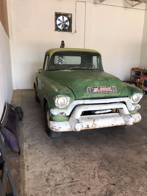 RARE 1956 GMC V8 1/2 Ton Short Bed Project Barn find Chevy truck Apache Cameo 1956 GMC 101 GMC V8 Short Bed 1/2 ton Stepside Survivor