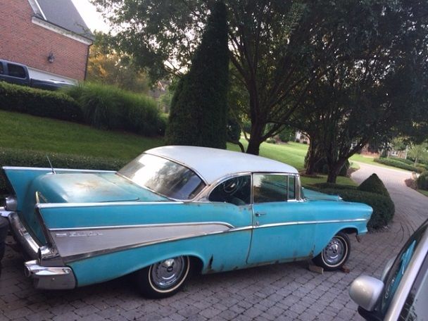 Rare 1957 Chevy Bel Air 2 Door With Factory Dual Four Barrel Carburators 283 V 8 1957 Chevrolet Bel Air/150/210 Ivory/Turquse
