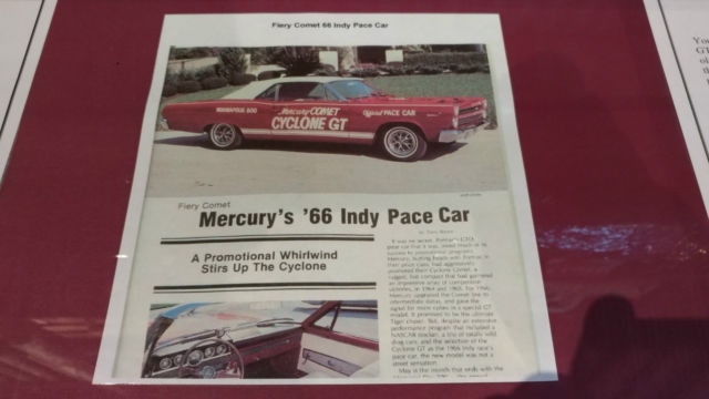 1966 Mercury Other PACE CAR RARE EXAMPLE - photo 10