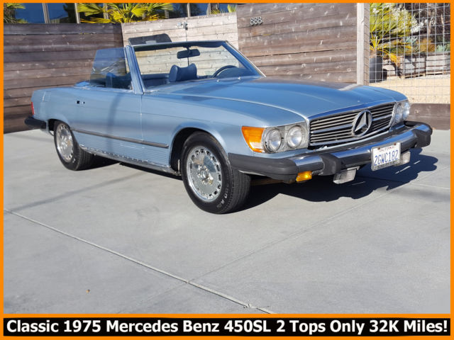 RARE 1975 MERCEDES BENZ 450SL ROADSTER! 2 TOPS CALIFORNIA CAR ONLY 32K MILES! 1975 Mercedes-Benz SL-Class 450SL