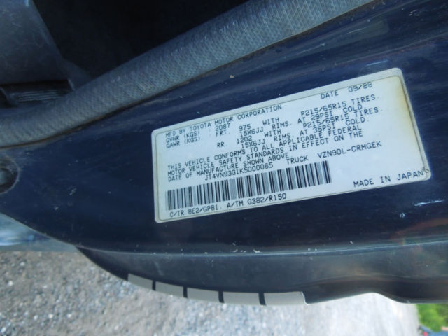 1989 Toyota SR5 1989 Toyota Pickup SR5 3.0L Manual 5 Speed - photo 3
