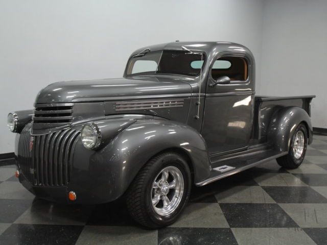RARE '46, CHOPPED, V8, OVERDRIVE TRANS, AIR COND, PWR STEER/FRONT DISCS, NICE!! 1946 Chevrolet Other Pickups