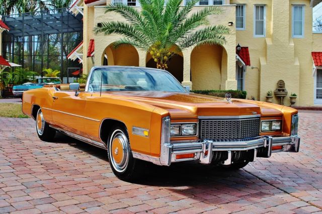 Rare Amberlite Firemist Metallic Paint 1976 Cadillac Eldorado Convertible believed to be 36k Original Miles