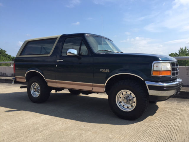 Rare Bronco Eddie Bauer Leather 4x4 5.8 Liter V8 Off Road No Rust Strong Ford 1994 Ford Bronco 4x4 5.8L V8 Rare Bronco Removable Top NO Rust 615-