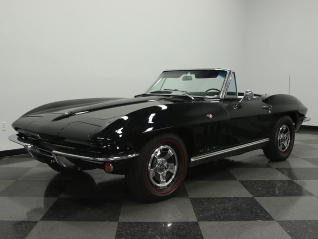 RARE FACTORY BLACK CAR, CORRECT WHITE INT, 327 V8, UPDATED 3-SPEED AUTO, DOCS! 1966 Chevrolet Corvette