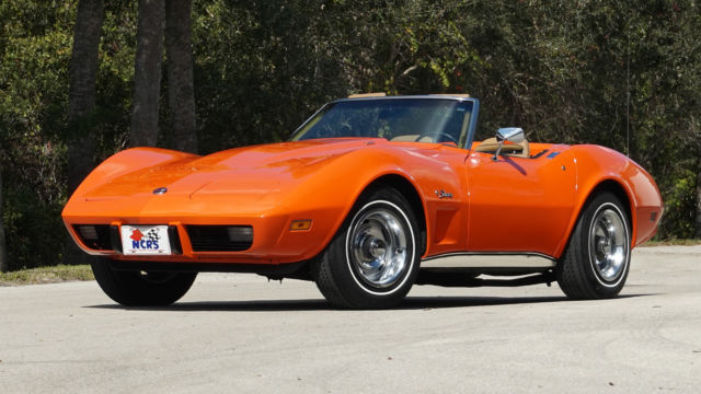 RARE L-82/4-SPEED ORANGE FLAME 2 OWNER ROADSTER NUMBERS MATCHING 52000 MILES 1975 Chevrolet Corvette