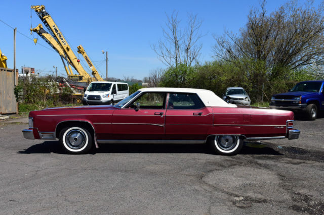 Rare Leather 1 Owner Garage Kept Low Miles Carfax NO RESERVE Mechanics Special 1974 Lincoln Continental Continental
