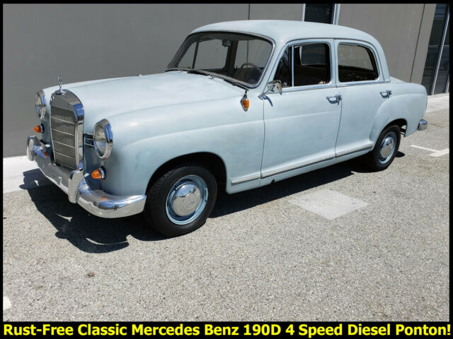 RARE VINTAGE 1960 MERCEDES BENZ 190D DIESEL! RUST-FREE 4 SPEED MANUAL AZ. PONTON 1960 Mercedes-Benz 190-Series 190D