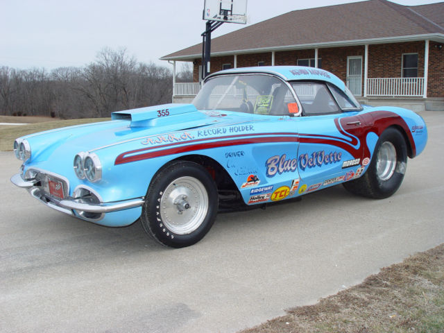 REAL 1960 CORVETTE GASSER RECORD HOLDER SUPER VETTE / BLUE VELVETTE DRAG HOT ROD 1960 Chevrolet Corvette REAL 60's GASSER