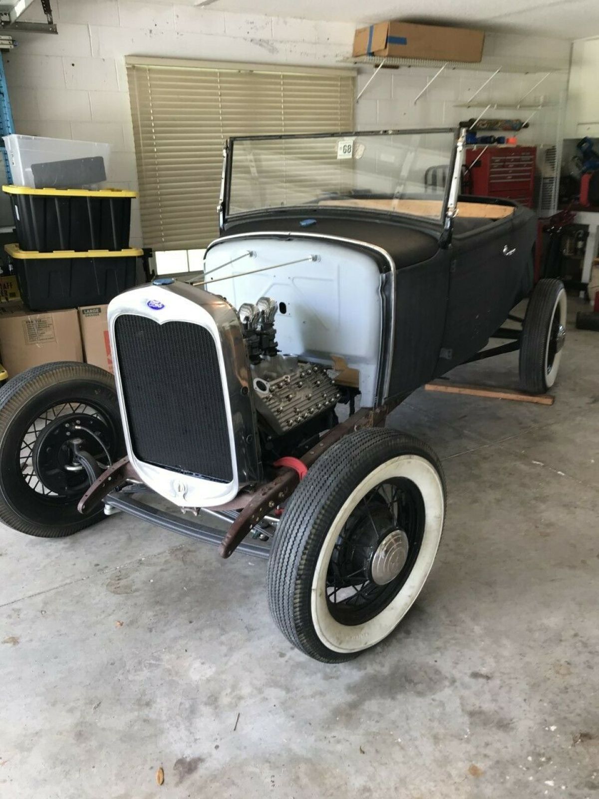 Rebuilt Flathead v8 8BA, rebuilt S10 5-speed, steel Brookville body, orig frame 1930 Ford Model A