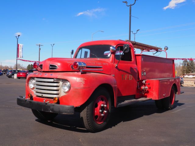 Red 1950 Ford Fire Truck eBay Motors 1950 Ford F-5 Fire Truck