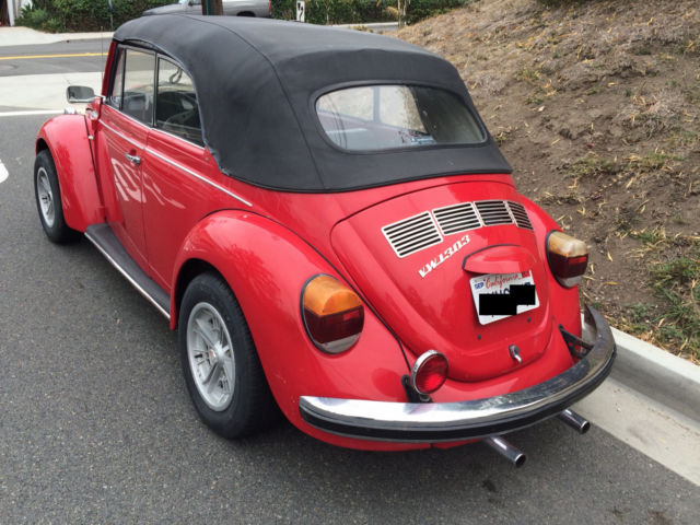 Red 1975 Volkswagen Super Beetle Convertible - Low Mileage 1975 Volkswagen Beetle - Classic