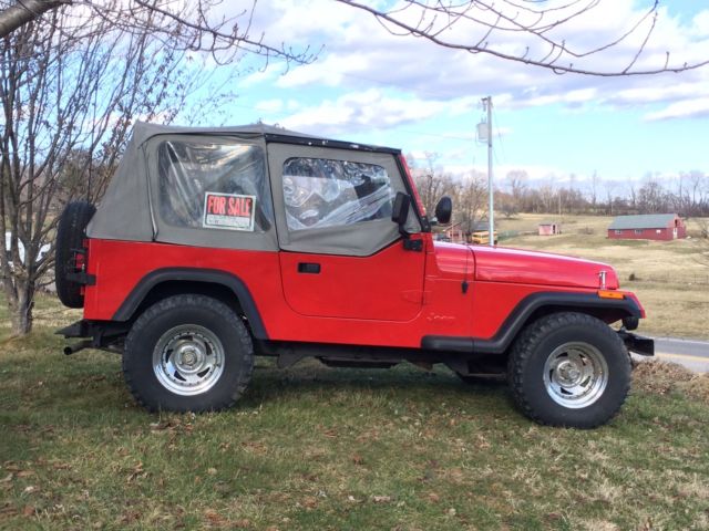 Red 1989 Jeep YJ 1989 Jeep Wrangler Base Sport Utility 2-Door