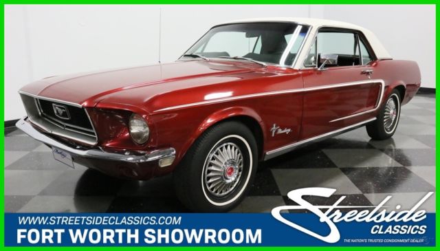 red auto vintage classic air conditioning 1968 Ford Mustang