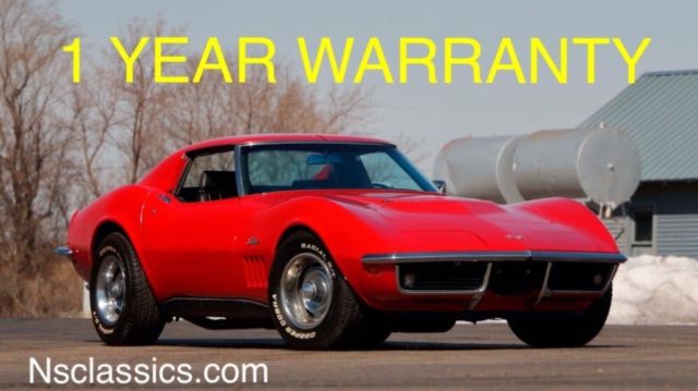 Red Chevrolet Corvette with 11,111 Miles available now! 1969 Chevrolet Corvette -FREE 1 YEAR WARRANTY-WHOLESALE PRICE-FACTORY BIG